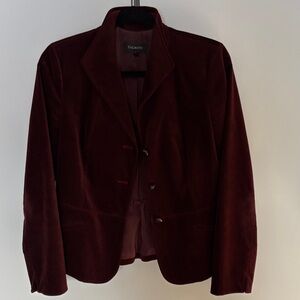 Talbots Women's Burgundy Velvet Blazer